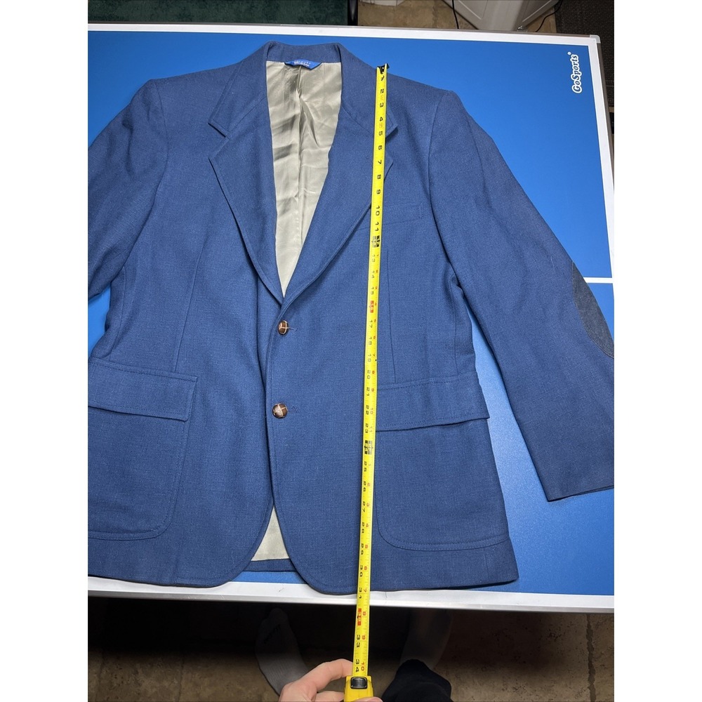 Vintage Pendleton Sport Coat Blazer Mens 44 Blue Wool Two Button‎ Elbow Patches - Picture 10 of 16